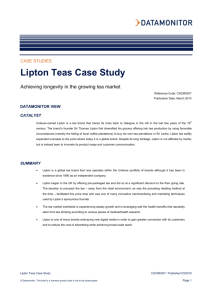 Lipton Teas Case Study: achieving longevity in the growing tea market