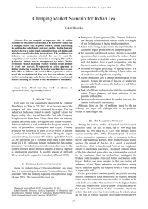 Changing Market Scenario for Indian Tea
