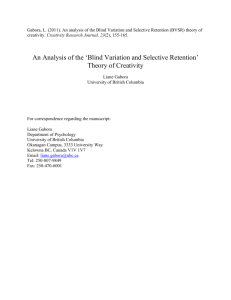 An Analysis of the 'Blind Variation and Selective Retention