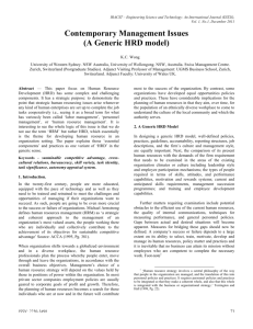 Contemporary Management Issues (A Generic HRD model)
