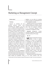 Marketing as Management Concept