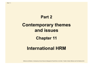 Contemporary themes and issues International HRM