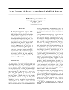 Large Deviation Methods for Approximate Probabilistic Inference