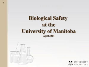 Biological Safety at UM - University of Manitoba