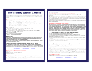 Post Secondary Questions & Answers