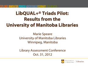 Results from the University of Manitoba Libraries