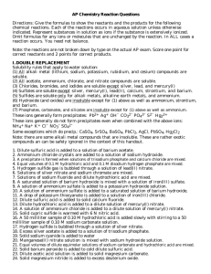 Over 160 AP Chemistry reaction questions