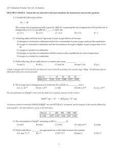AP Chemistry Practice Test: Ch. 12, Kinetics