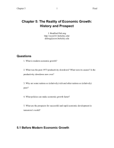 Chapter 5: The Reality of Economic Growth: History and Prospect