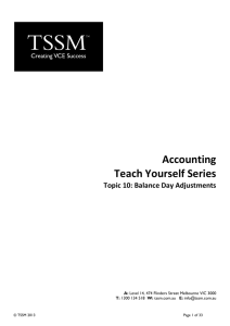 Accounting TOPIC 10 - Balance Day Adjustments