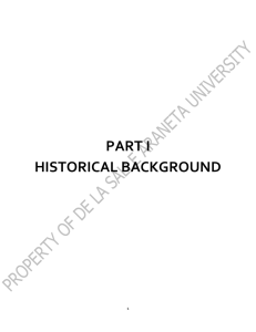 PART I HISTORICAL BACKGROUND - De La Salle Araneta University