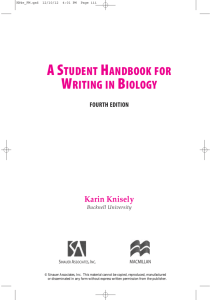A Student Handbook for Writing in Biology, Fourth Edition