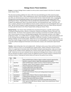 Biology Honors Thesis Guidelines