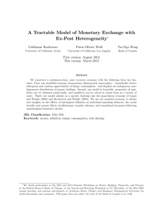 A Tractable Model of Monetary Exchange with Ex#Post