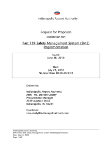 Request for Proposals Part 139 Safety Management System (SMS