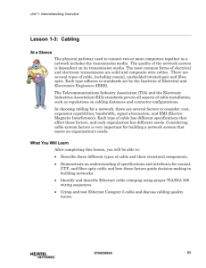 Lesson 1-3: Cabling