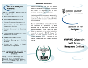 WRHA/RRC Collaborative Health Services Management Certificate