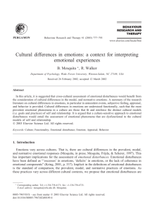 Cultural differences in emotions: a context for interpreting emotional