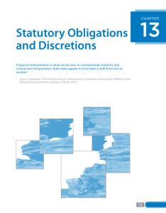 Statutory Obligations and Discretions