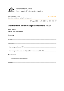 Acts Interpretation Amendment (Legislative Instruments) 2005 (Bills