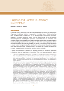 Purpose and Context in Statutory Interpretation
