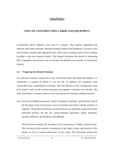 CHAPTER 4 COST OF CONSTRUCTION LABOR AND EQUIPMENT
