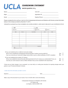 coursework statement - UCLA Undergraduate Admission