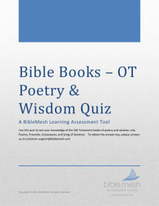 Bible Books – OT Poetry & Wisdom Quiz