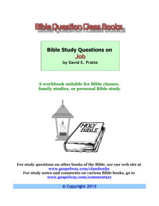 Job - Free Bible study questions, class book, workbook