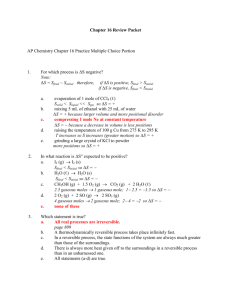 AP Chem Chapter 16 Review Packet