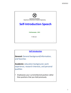 Self-Introduction Speech