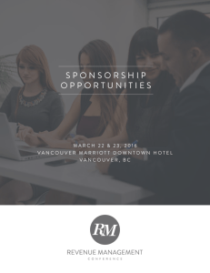 SponSorShip opportunitieS - Revenue Management Conference West
