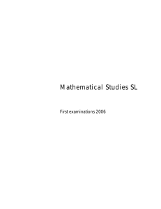 Mathematical Studies SL