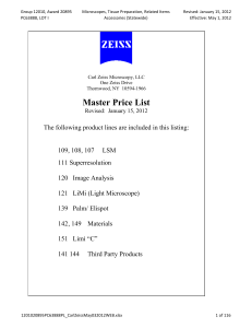 Master Price List