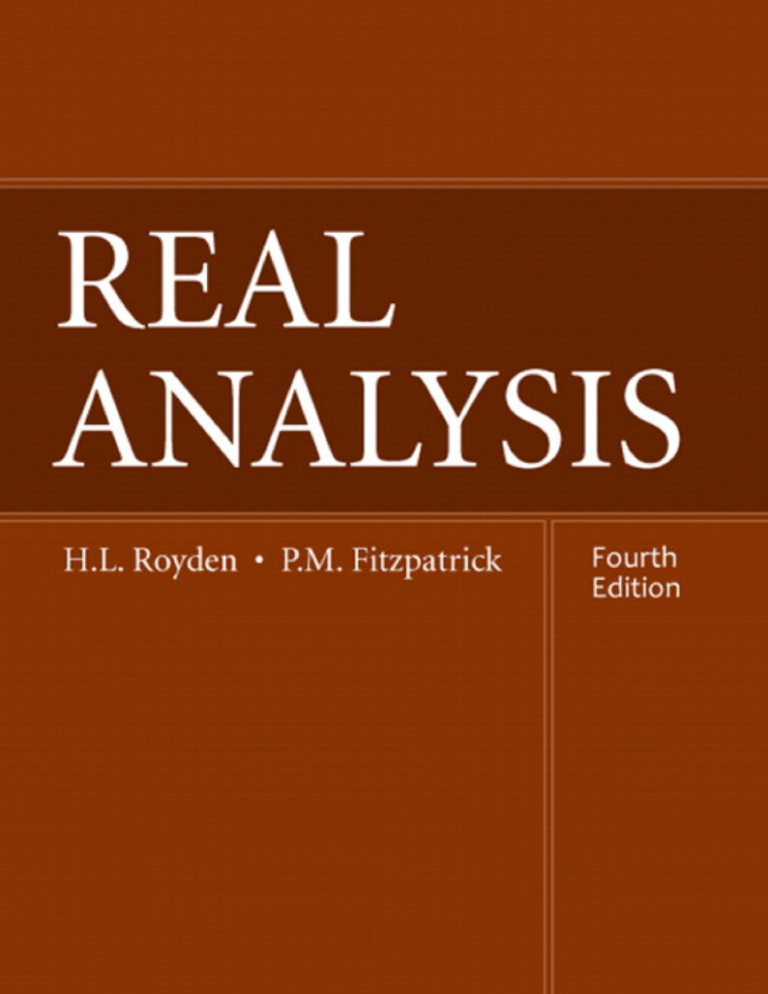list of real analysis topics