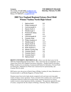 2005 New England Regional Science Bowl Held Winner Nashua
