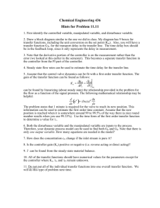Chemical Engineering 436 Hints for Problem 11.11