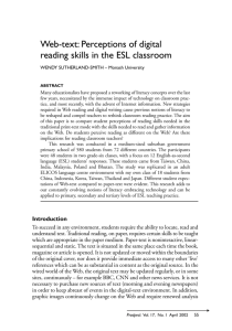 Web-text: Perceptions of digital reading skills in the ESL classroom