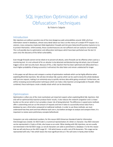 SQL Injection Optimization and Obfuscation Techniques