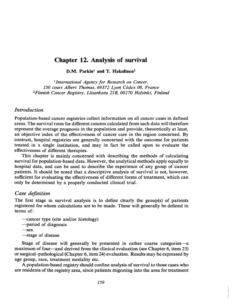 Chapter 12. Analysis Of Survival