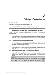 Valuation of Taxable Service