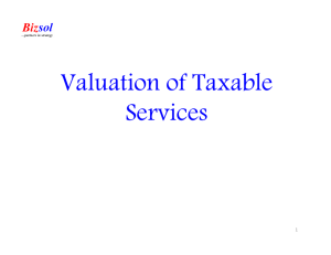 Valuation of Taxable Services