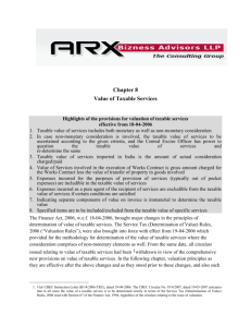 Chapter 8 Value of Taxable Services