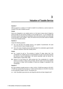 Valuation of Taxable Service