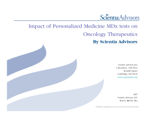 Impact of Personalized Medicine MDx tests on Oncology Therapeutics