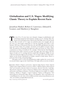 Globalization and U.S. Wages: Modifying Classic Theory to Explain