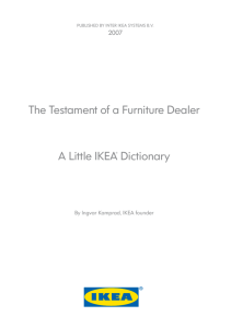 The Testament of a Furniture Dealer A Little ΙΚΕΑ
