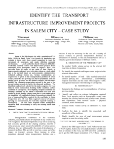 identify the transport infrastructure improvement projects in