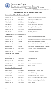 Regents Review Tutoring Schedule – Spring 2010