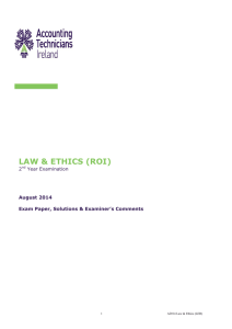 Law and Ethics (ROI) Autumn 2014